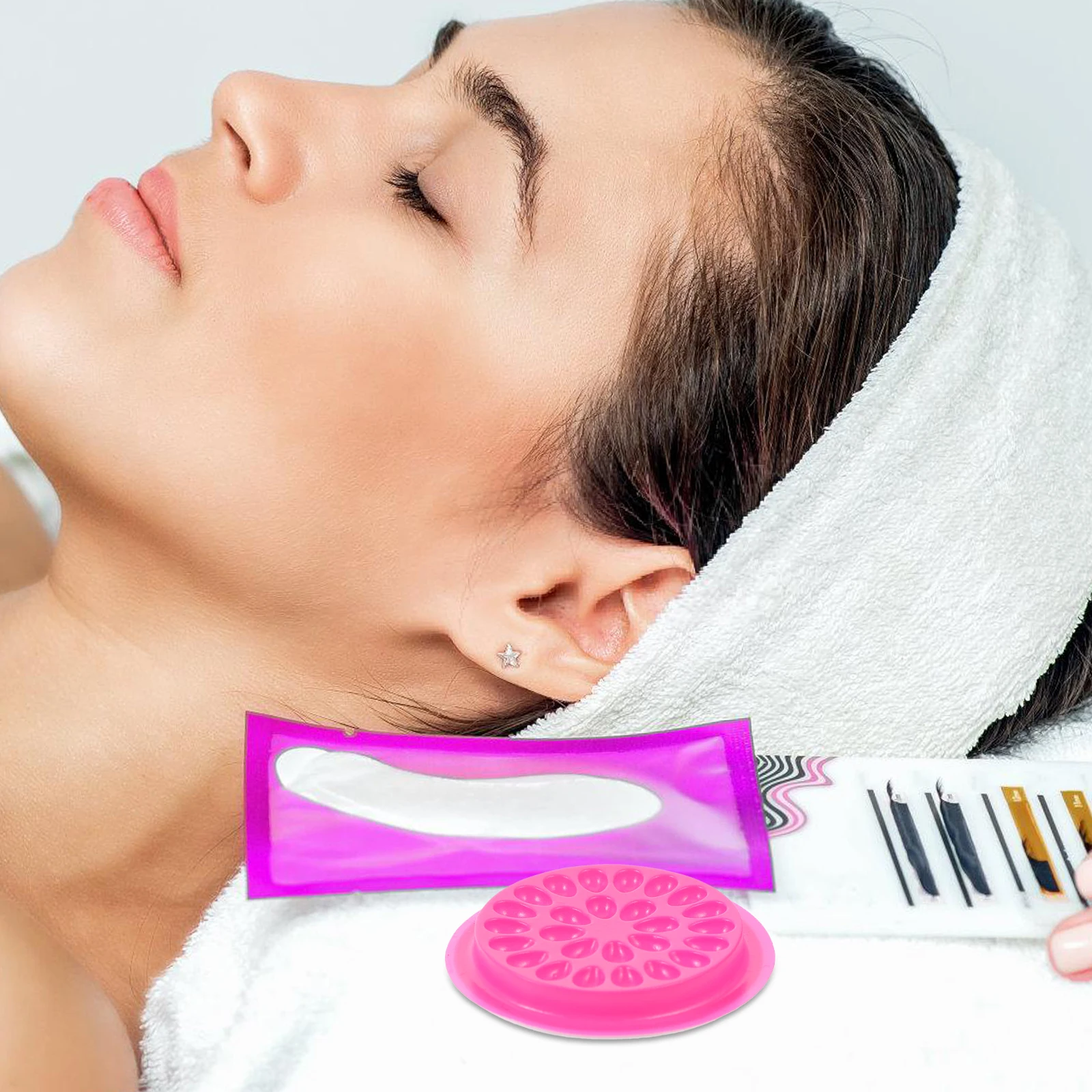 

20Pcs Eyelash Hand Plate Flower Shape Premium Material Strong Sticky Lightweight for Salon Cosmetics Lash Spa Grafting Eyelash