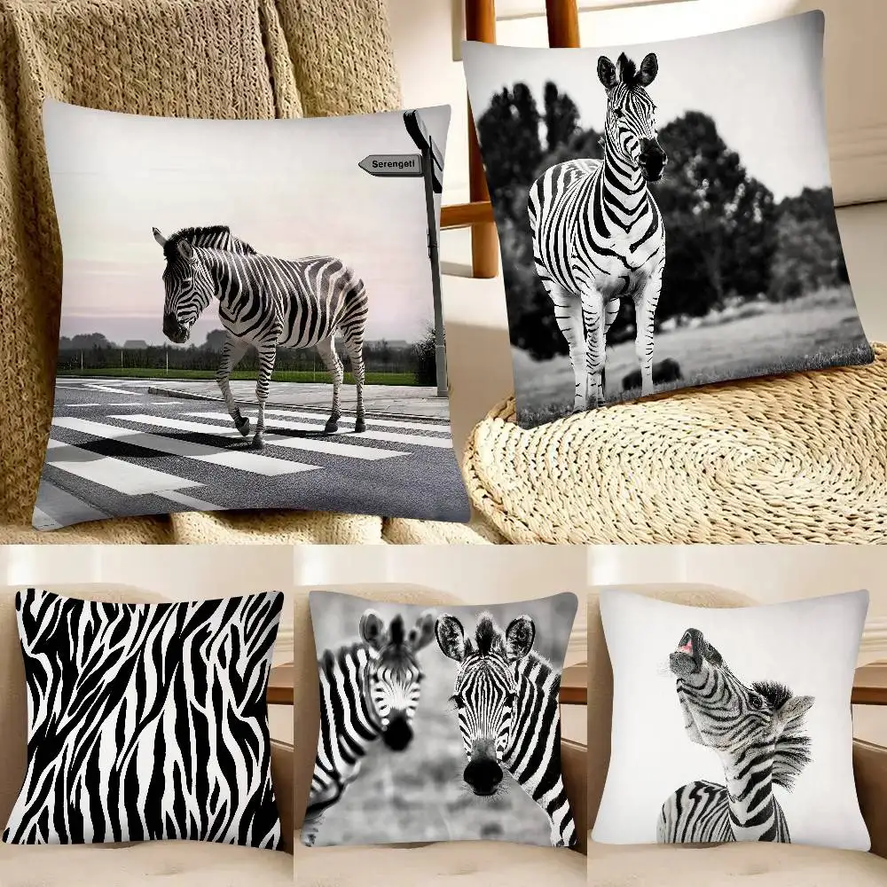 Zebra Pillow Case Fashion Square Pillowcase Bedroom Sofa Room Ins Decoration Leisure
