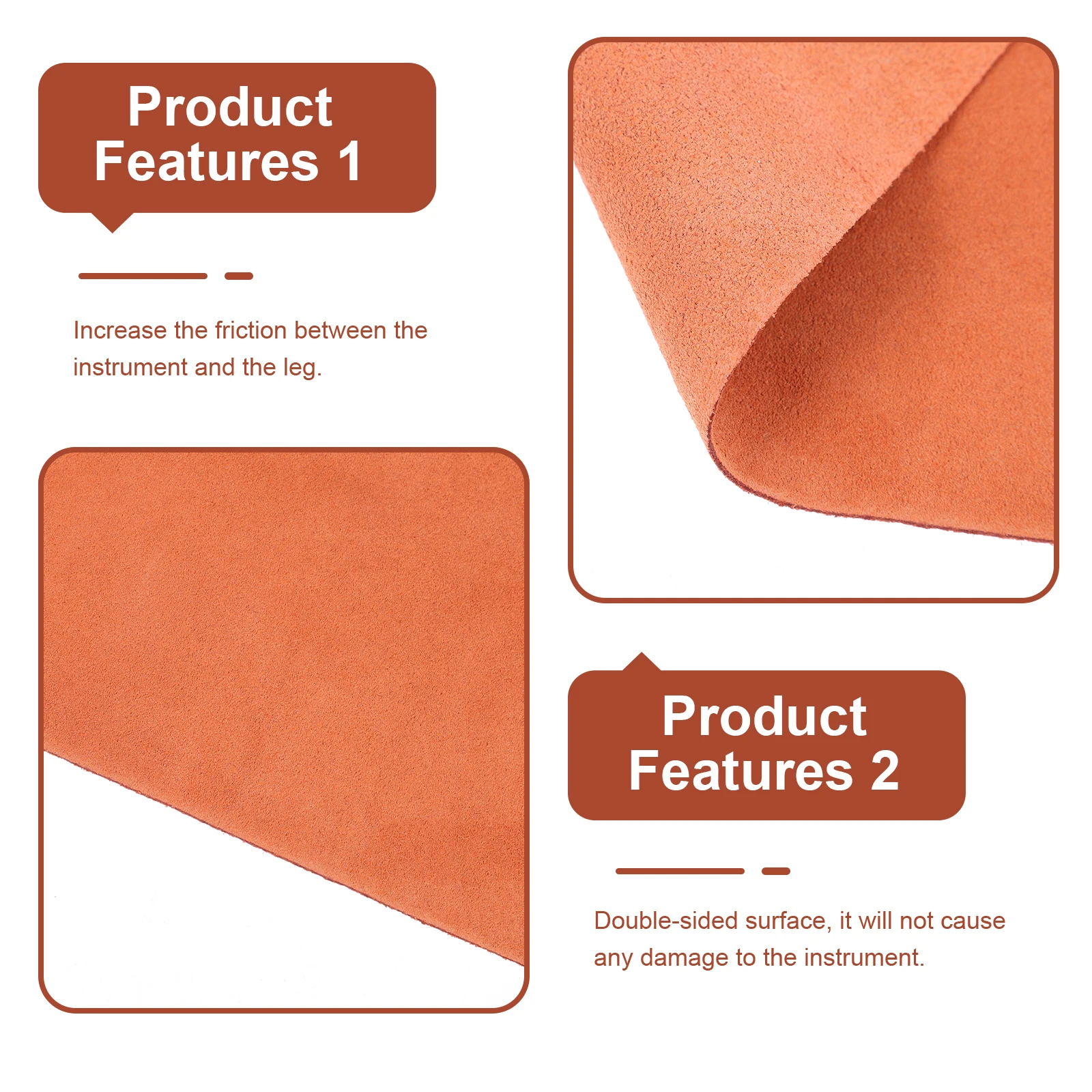 

Erhu Nonslip Mat 25x40cm Cowhide Double-Sided Anti-Skid Cushion for Musical Instruments Guitar Pipa Leg Protector Pad