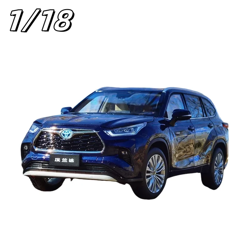 1:18 2022 Toyota Highlander fourth generation alloy model, children's collection of decorative toys, holiday gifts for children.