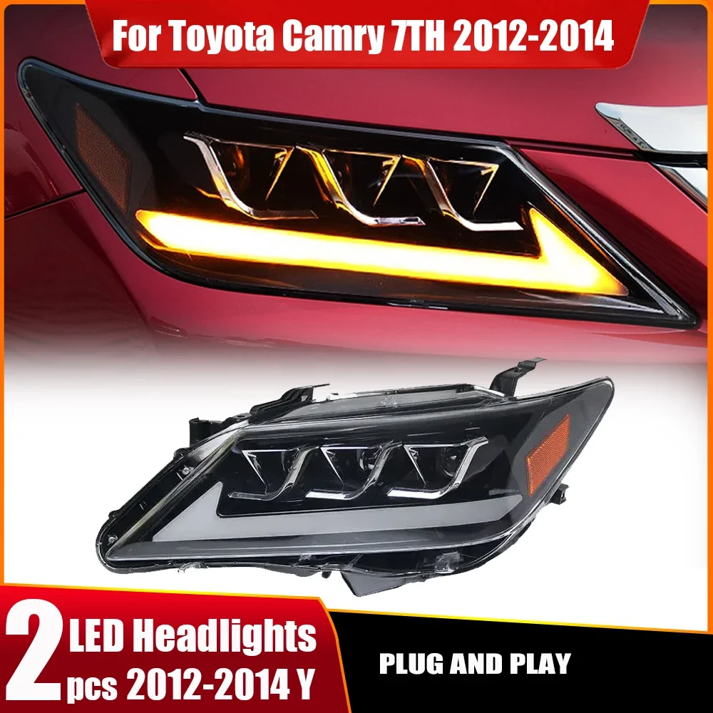 Car Lights for Toyota Camry LED Headlight 2012 2013 2014 Camry Head Lamp Drl Projector Lens Automotive Accessories Plug and play