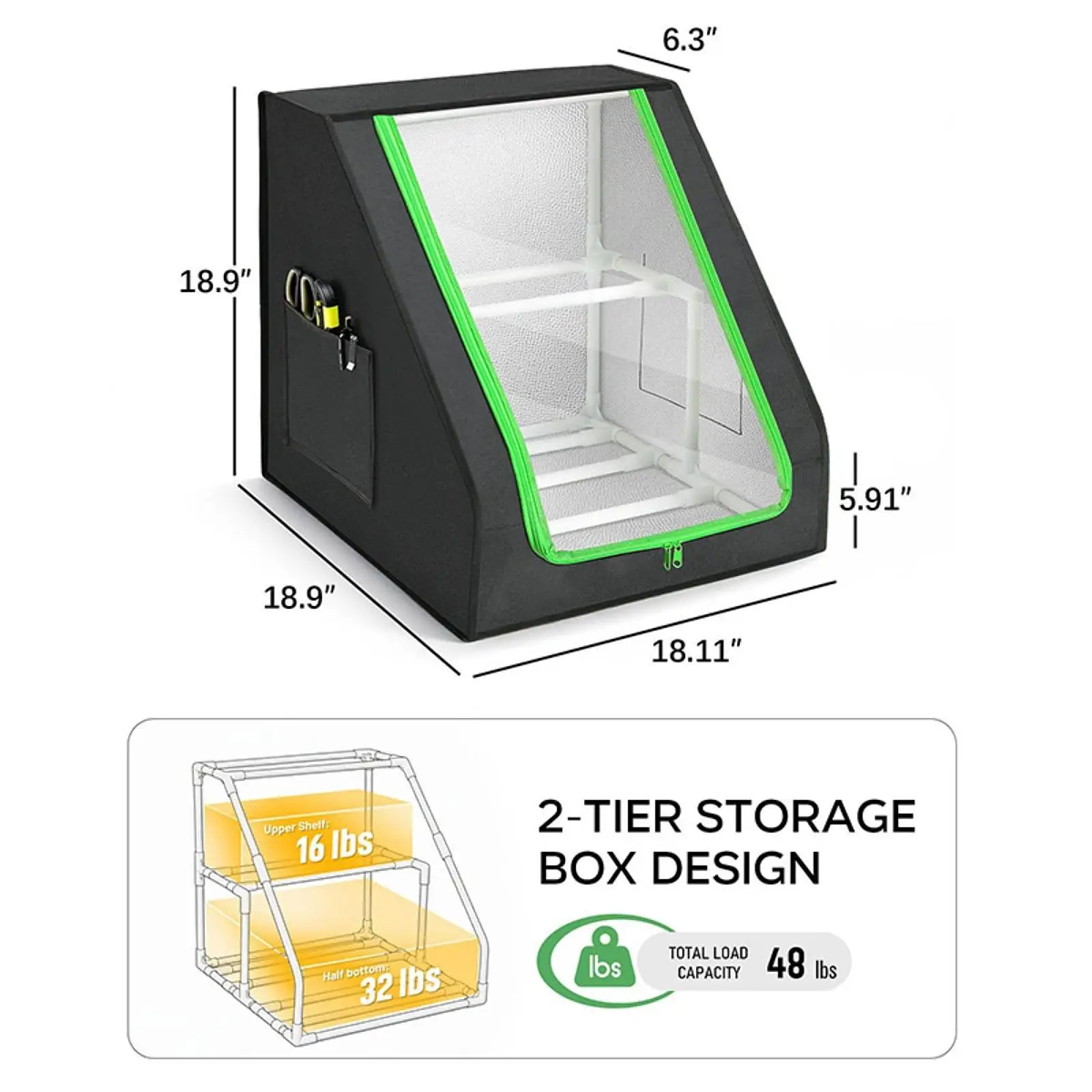 

3D Printer Filament Storage Box, Professional, Stable, Holds up to 21 Spools 2 Tier Filament Rack for Workshop Home Office
