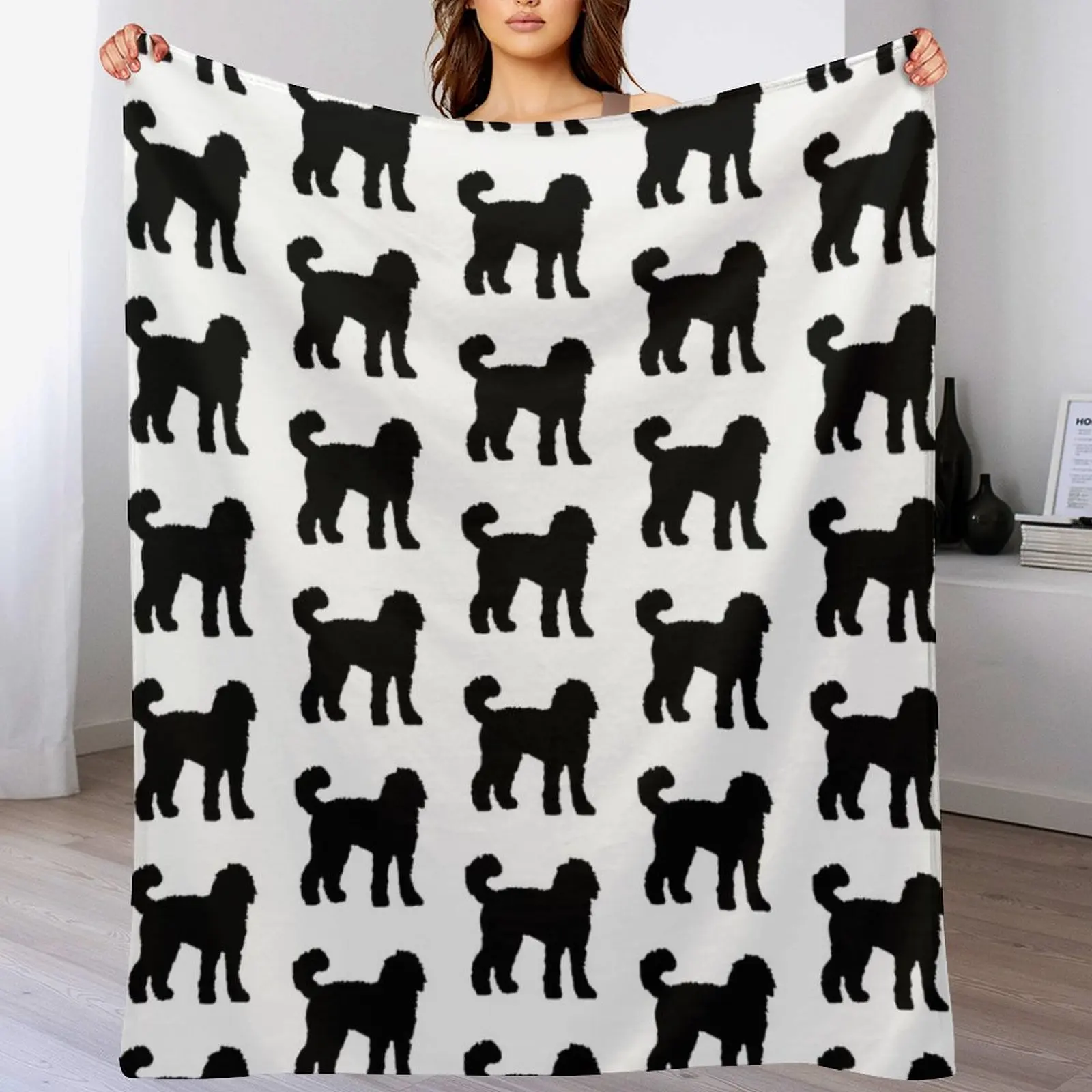 Black Goldendoodle Dog Throw Blanket Retros Decorative Sofas Blankets