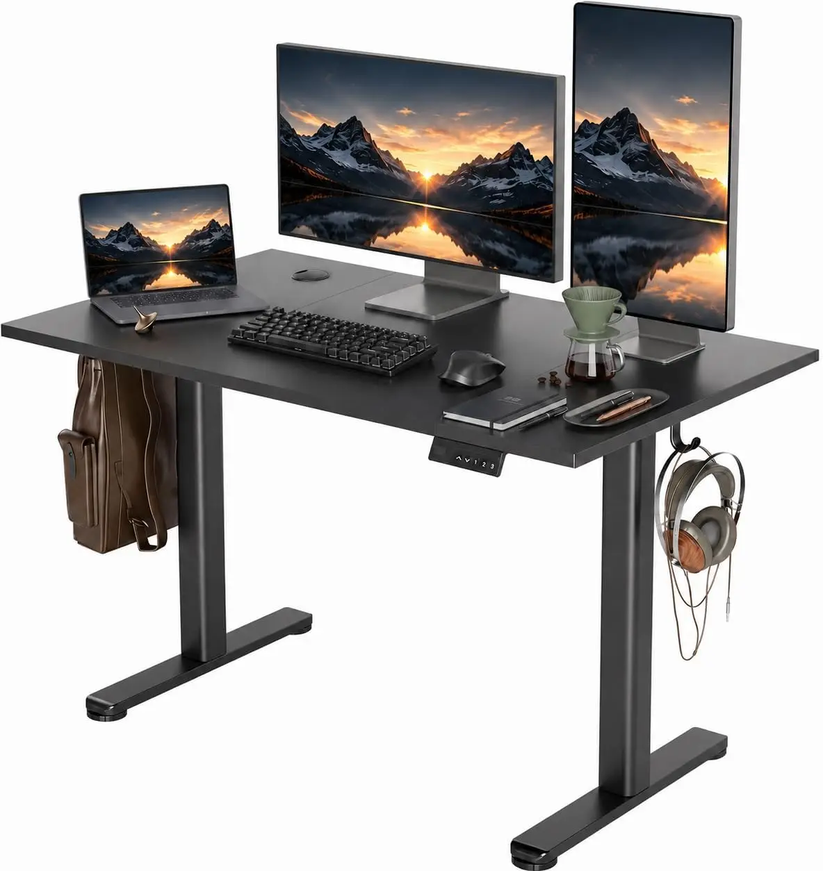 24 Inch Black Electric Standing Desk 48