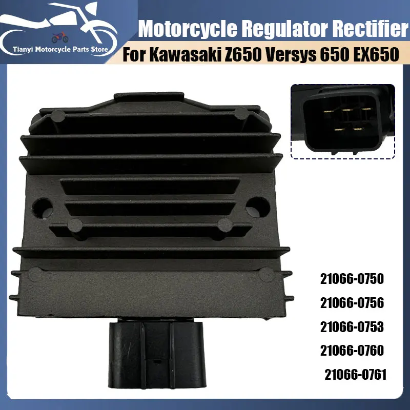 

Motorcycle Voltage Regulator Rectifier For Kawasaki ZR900 Z900 ZX1000 ZX636 ZX6R 2017-2021 Regulator Replacement 21066-0761