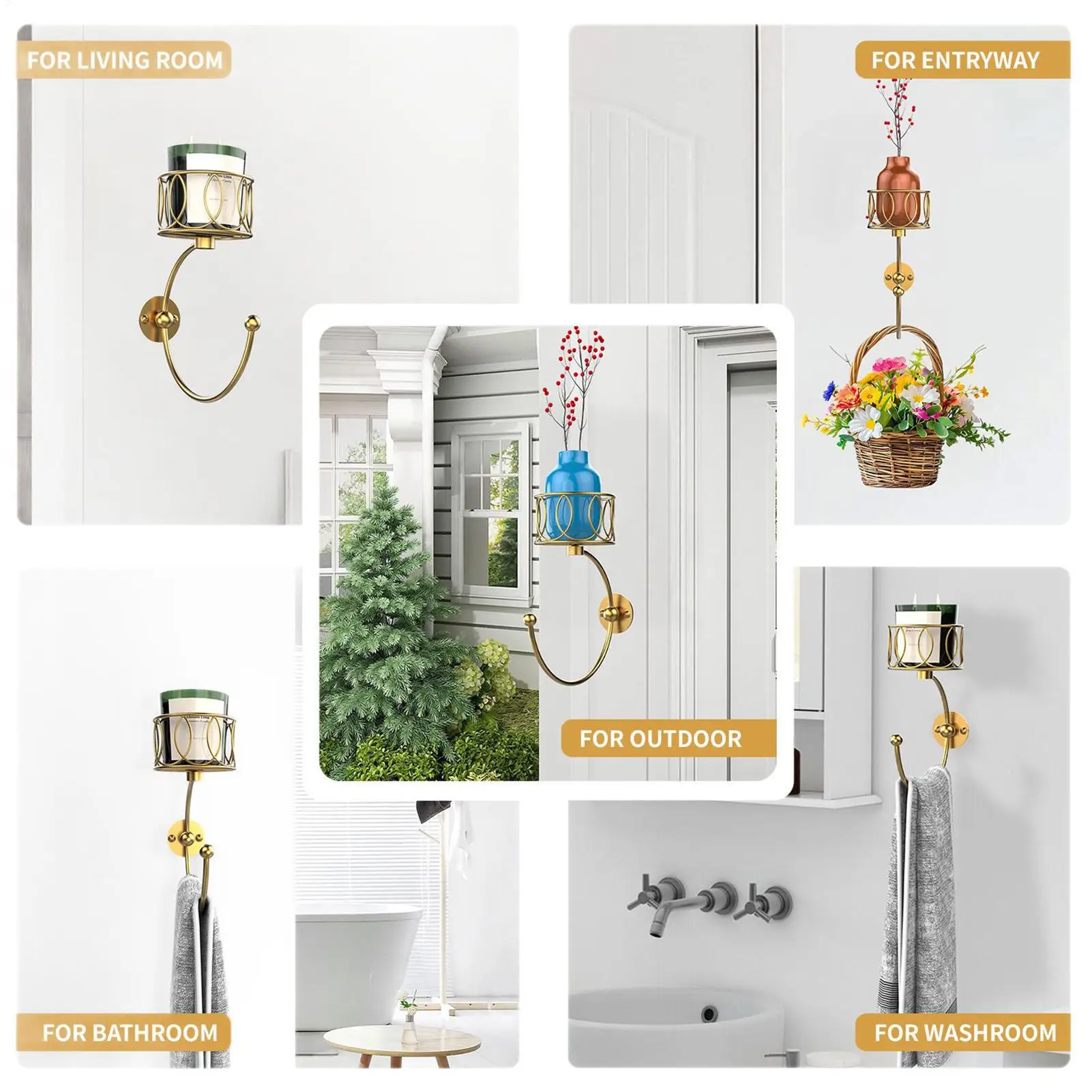 

Винтажный держатель для полотенец с подсвечником, деревенское кольцо для полотенец для рук, сверхмощный крючок в деревенском стиле для общежития, спальни, кухни, душа