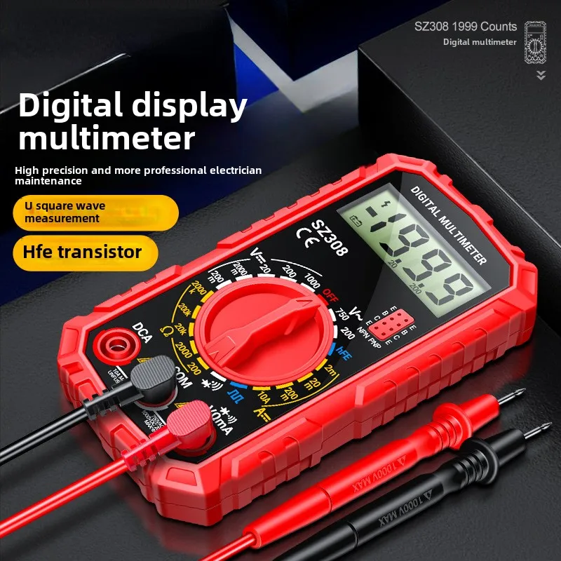 

Square Wave Digital Tester 1999 Counts HFE Triode Buzzer Multimeter AC/DC Voltage 10A Current Multimeters Meter Tool