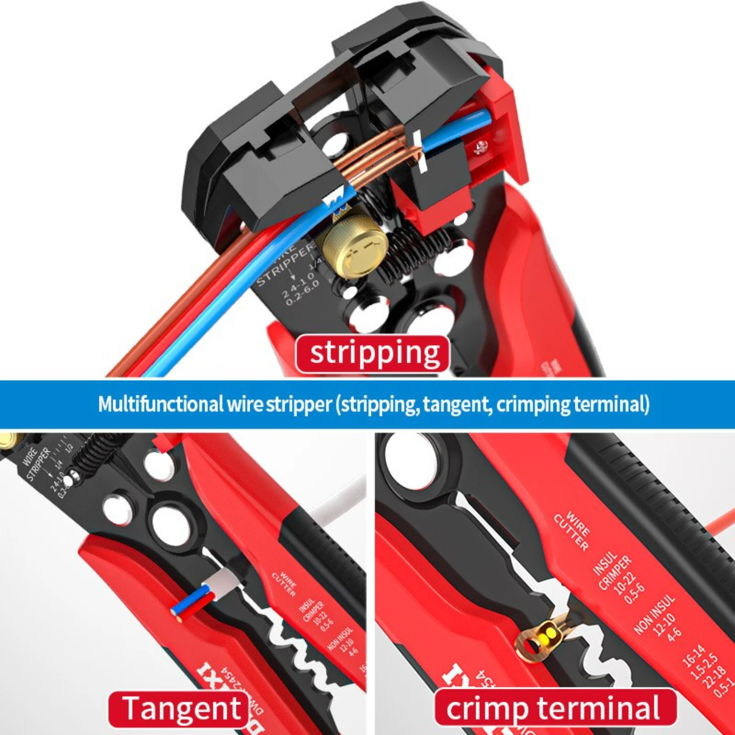 Hoogwaardige automatische professionele multifunctionele elektricien kabel draadknipper stripper tang gereedschap voor nauwkeurig krimpen en S