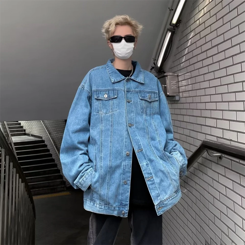 Autumn Jackets Men M-5XL Denim Streetwear Baggy American Style Hip Hop Teenagers Stylish Pockets Casual Prevalent Button Up 2023