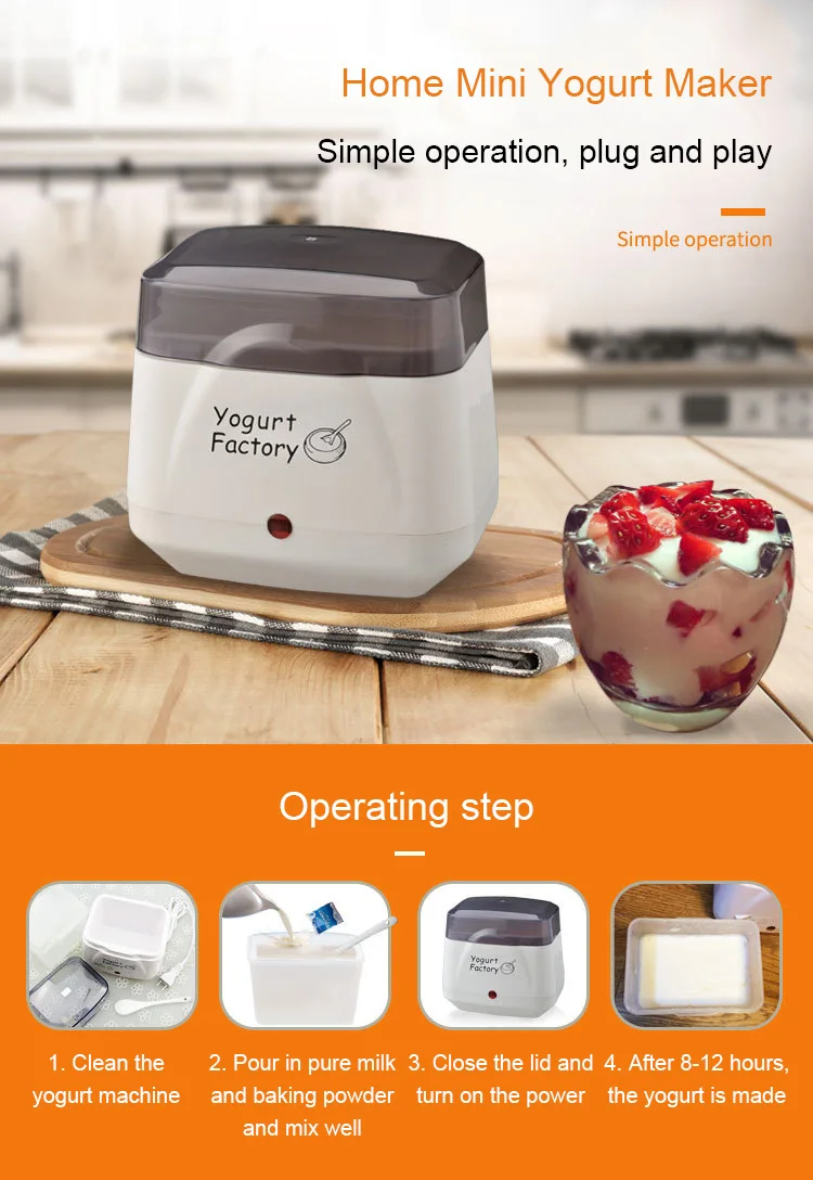 110V-220V Household Portable Mini Yogurt Maker Automatic DIY Yoghurt Fermenting Machine Yoghourt Sour Cream Leben Fermenter EU