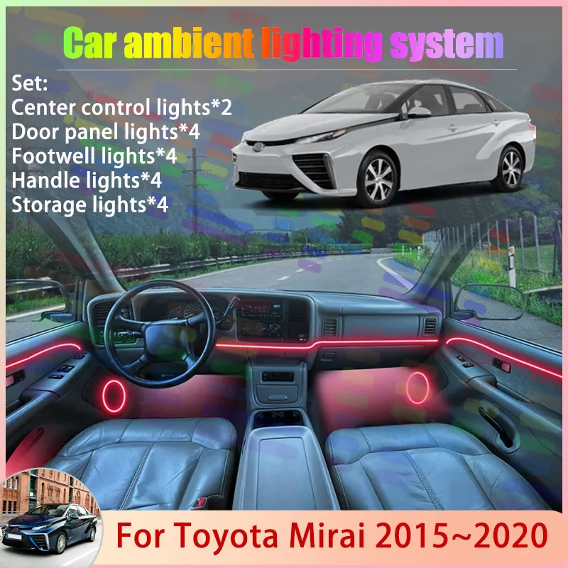 

For Toyota Mirai JPD10 MK1 2015~2020 2016 2017 2/18 in 1 Car Atmosphere Light Lamp RGB Shade Ensemble Streamer Atmosphere Set