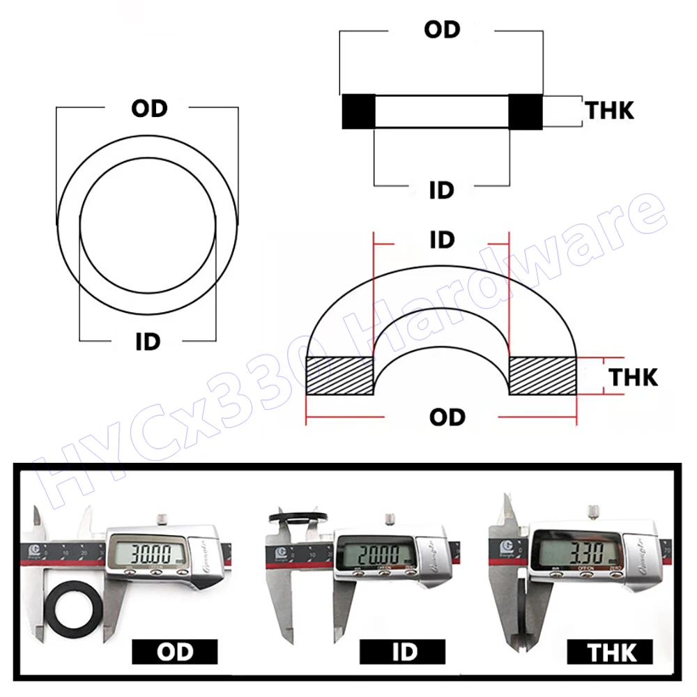 NBR Rubber Gasket, Oil Resistant Sealing Ring Waterproof Nitrile Rubber Washers Soft Flat O Ring Shock Absorbing O-Ring Tap Seal