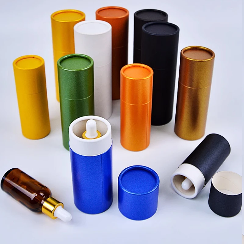 

50Pcs Cardboard Tube For Cosmetics Essential Oil Bottles, Tea Container, Customized Craft Paper Cylinder,Mulit colors for choose