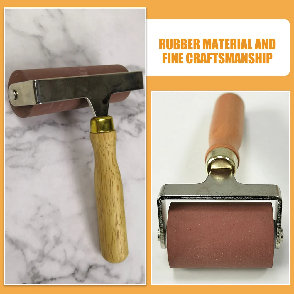 

Roller Printmaking Ink Roller with Durable Stainless Steel Wood Handle for Crafting Printing DIY Art Supplies