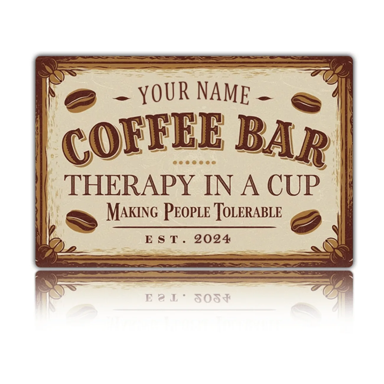 Personalisiertes Vintage-Metallschild für Kaffeebars, Geeignet für Zuhause und Geschäfte (Nur Dekoration)