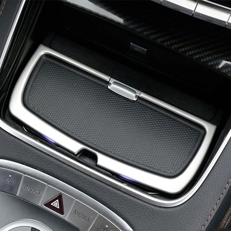 Car Styling Center Console Water Cup Holder Frame Sticker For Mercedes Benz S Class W222 2014-18 Interior Decals