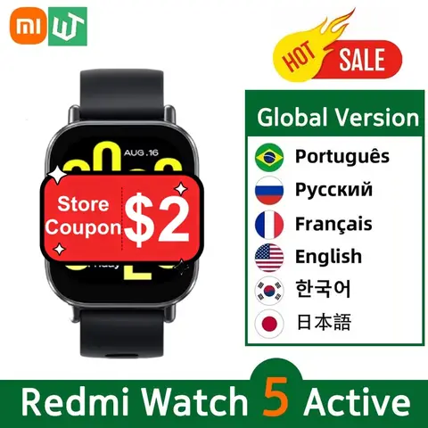 Xiaomi Redmi Watch 5 Active Global Version Smartwatch 2'' Display Bluetooth Calling 470mAh Battery 18 Days 140+ Sports Mode 5ATM