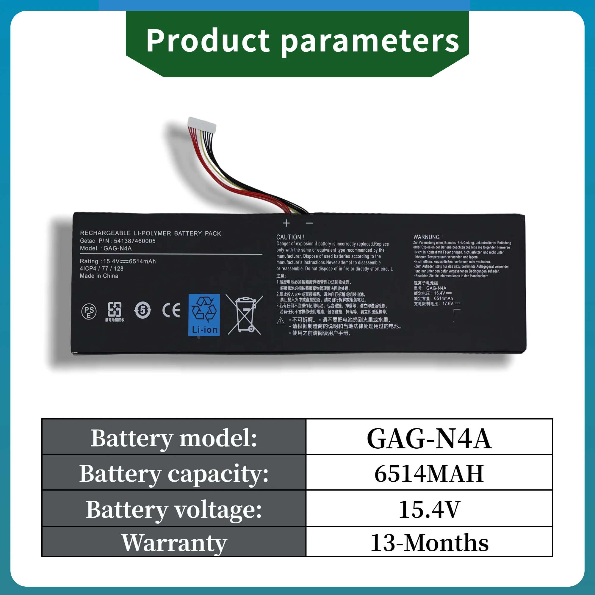 Factory 15.4V 6514MAH GAG-N4A For Gigabyte Aorus 15 15BSF 15P YD 15XE5 15X ASF 15P XC 15P XD/YD Series 13 Months Warranty