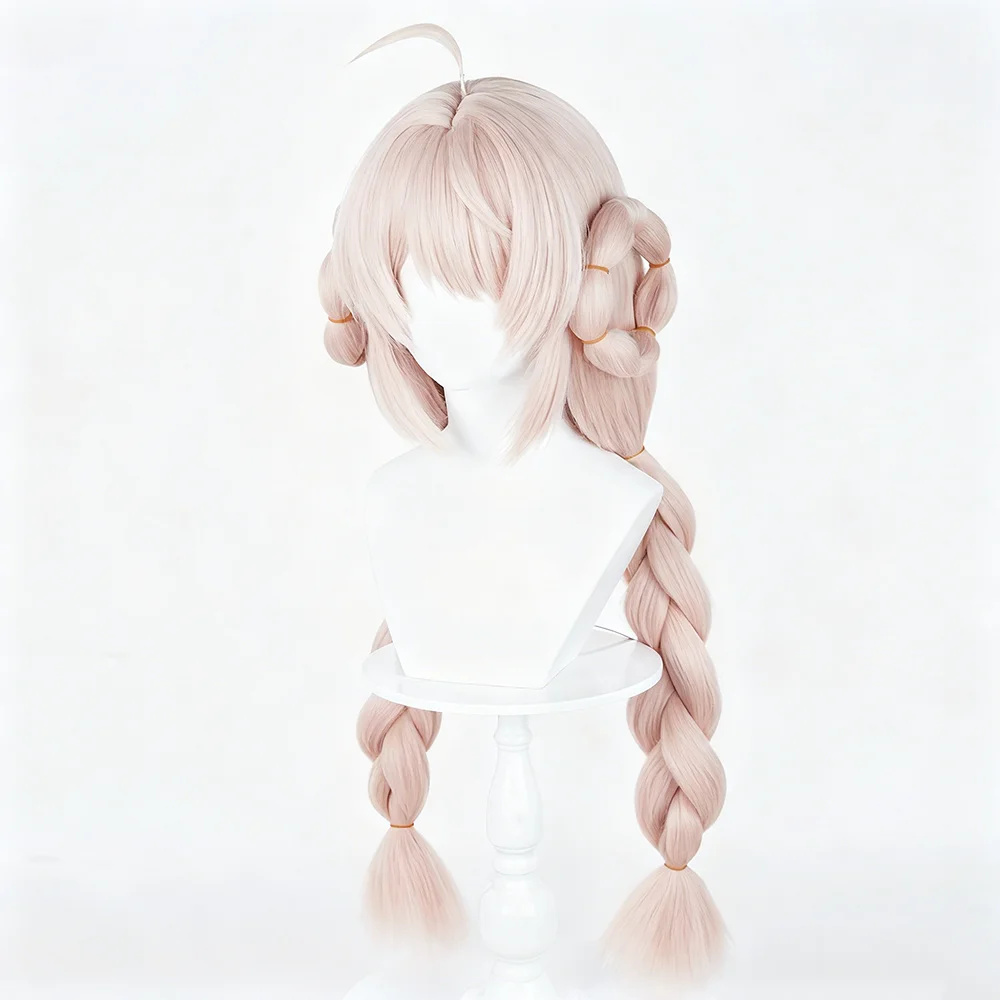 Game Zenless Zone Zero Zhao Cosplay Wig Women Lolita Pink Long Braided Hair Heat Resistant Synthetic Wigs Carnival Party Costume