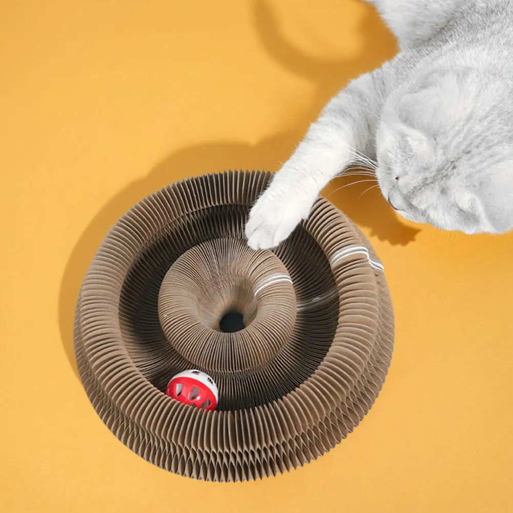 Magic Organ Scratching Board Cat Toy Interactive Scratcher Foldable Cat Accordion Toys Grinding Claw Scratch Board Pet Supplies