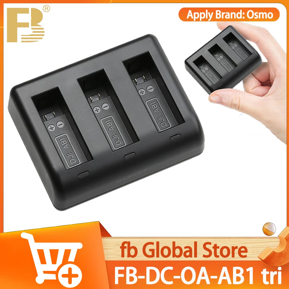 

FB-DC-OA-AB1 tri 3-slot Micro USB and Type-C Interface Charging Lightweight Portable Camera Battery Charger for Osmo OA-AB1