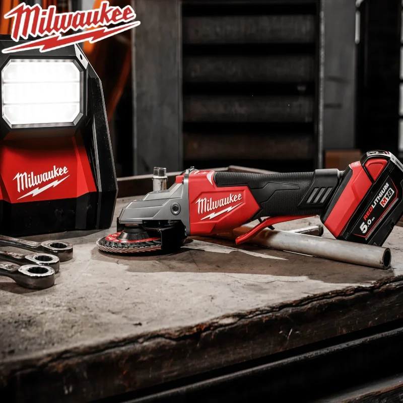 125 مللي متر ميلووكي فرش زاوية طاحونة تلميع آلة قطع لا قفل مجداف التبديل أدوات كهربائية لاسلكية #2