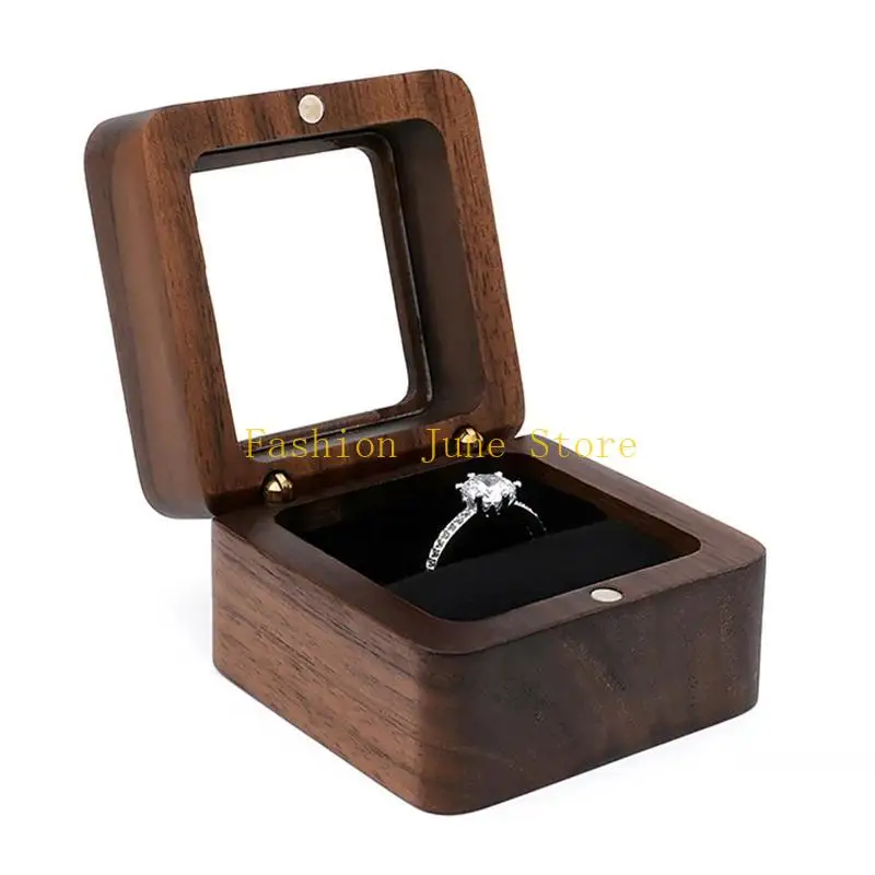 N5KA Ring Box with Soft Interior Holder Jewelry Chest Presentation Box