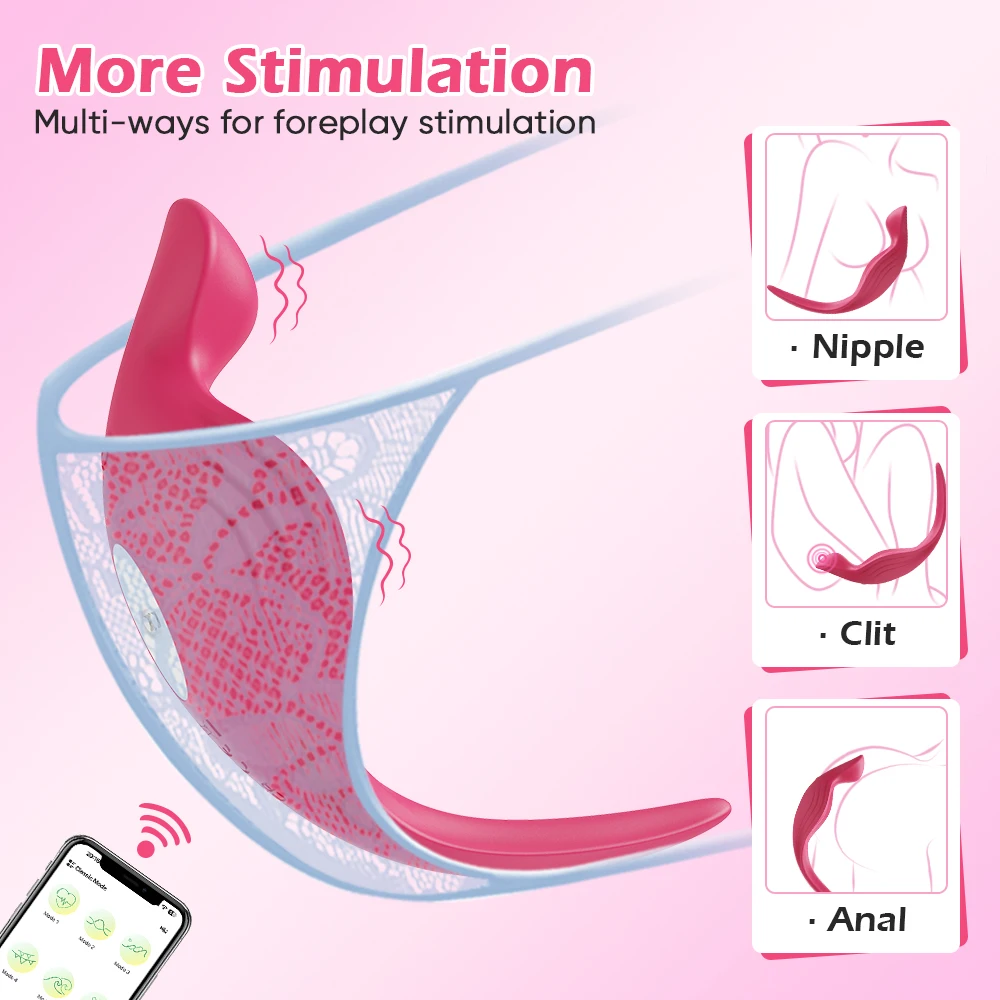 APP التحكم يمكن ارتداؤها سراويل هزاز للنساء البظر الشرج محفز الإناث الاستمناء الكبار لعبة الجنس المثيرة للأزواج 18 +