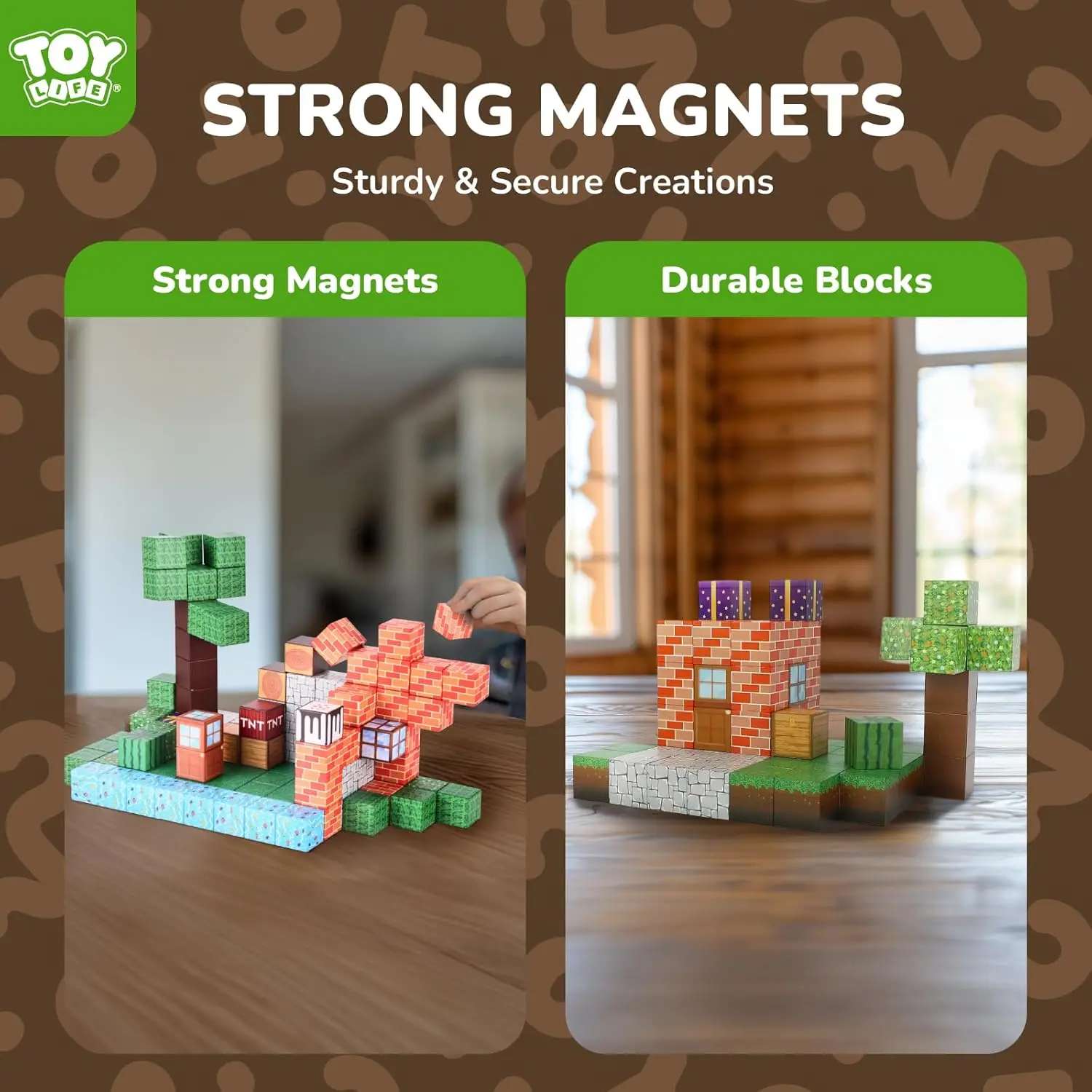 Blocs de construction magnétiques Mine World, ensemble de cubes magnétiques pour garçons et filles de 3 ans et plus, modèle de style Pixel, plaque de Base, jouet STEM
