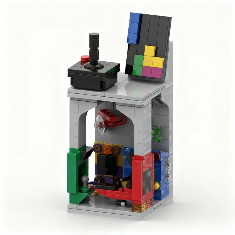 253 peças MOC Blocos de Construção de Mini Modelo de Paisagem Modular de Arcade, Brinquedo de Construção, Presentes de Natal, Ideia Criativa, Tijolo Educacional