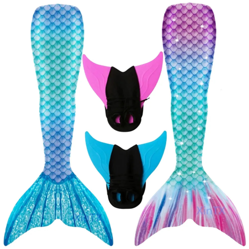 New Kids Adult The Little Mermaid Tails Children Memaid Swimsuit Bathing Suit Halloween Costume Girl Can Swim