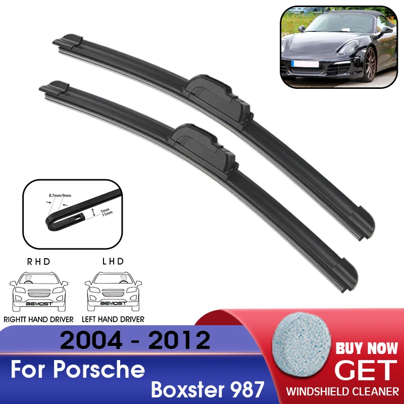 Car Wiper Front Window Windshield Rubber Refill Wiper For Porsche Boxster 987 2004-2012 LHD / RHD 22"+21" Car Accessories