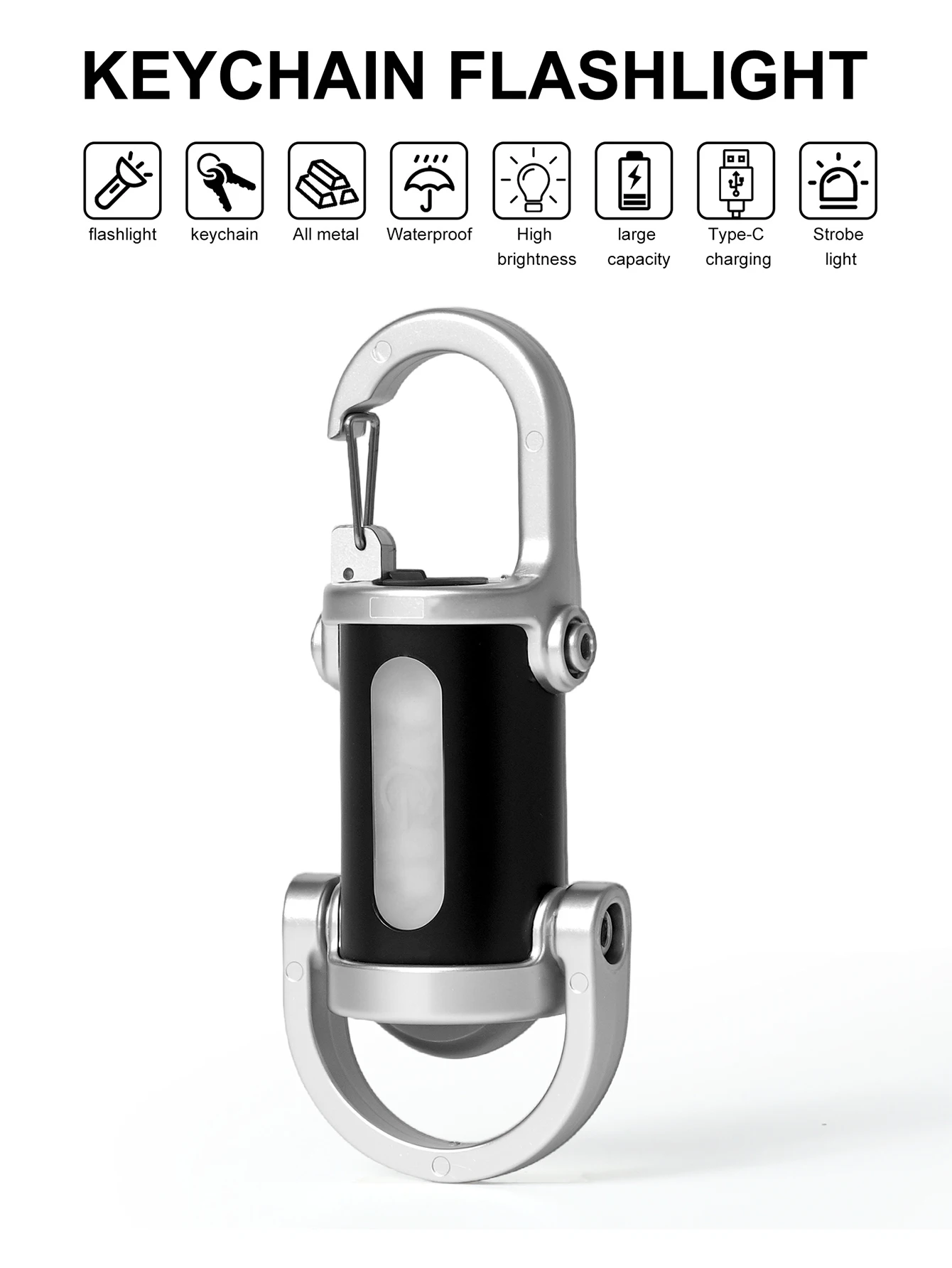 

Mini Keychain LED Flashlight Portable Light Multifunction Outdoor Emergency Torch Bag Clip For Hiking Camping Fishing Running