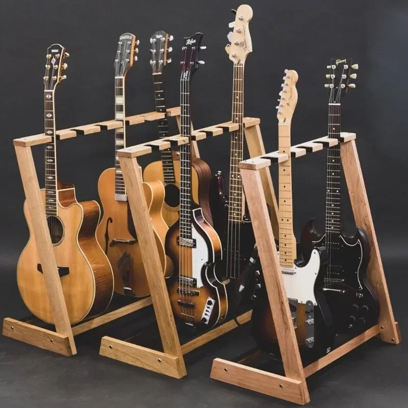 Nature wooden acoustic electric guitar show stand Guitar Case Rack Musical Instrument Store Guitar Storage 6 piece