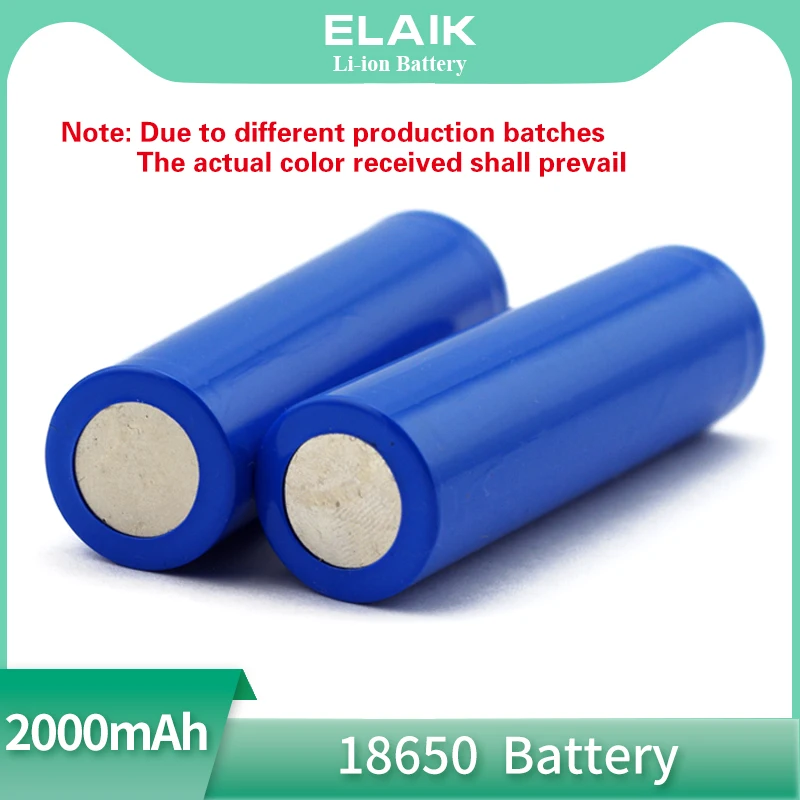 2PCS Elaik 18650 2000 mah bateria de lítio 3.7v bateria recarregável 10-15c baterias de energia fabricante vendas