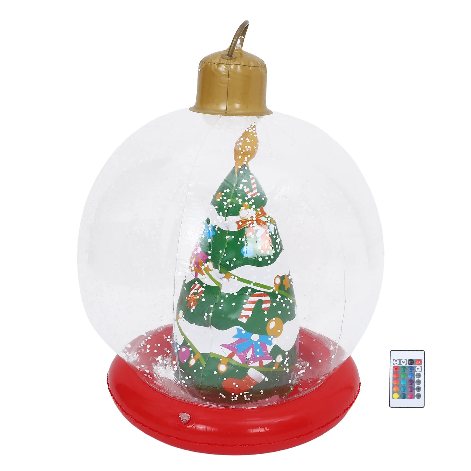 

23.6 Giant Inflatable Christmas Ball Light Up Outdoor Yard Decor Blow Up Bauble LED Lights Stable Base Weatherproof