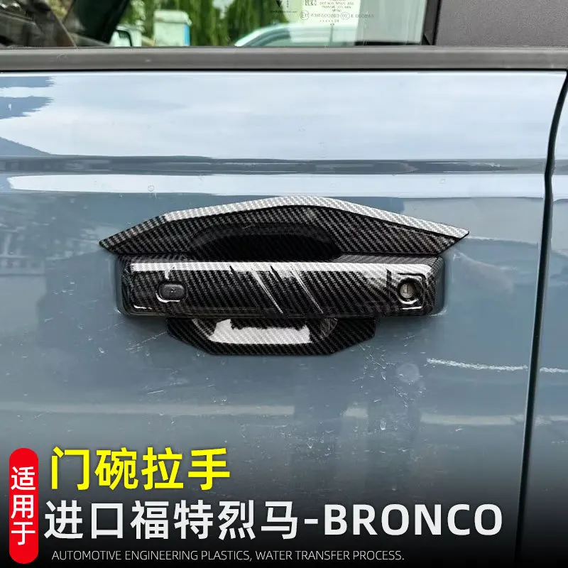 

Для Ford Bronco 2024 2025 ABS углеродное волокно матовый черный автомобильная наружная дверная ручка корпус внешняя дверная ручка дверная чаша накладка
