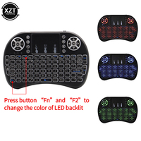 I8 English 2.4G Wireless Keyboard 3 Color Backlit Air Mouse Remote Touchpad Handheld for TV Box H96 max PC with Lithium Battey