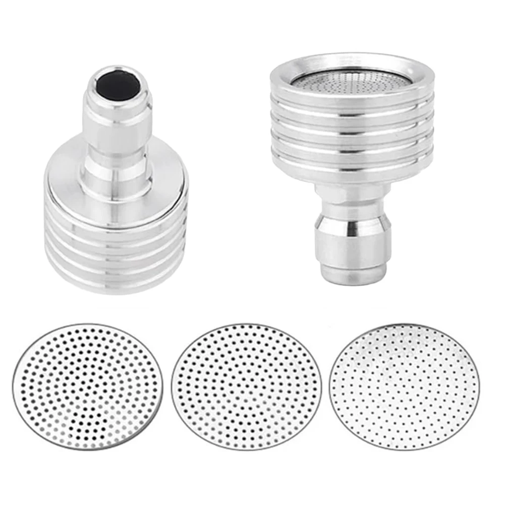 Pressure Washer Nozzle Tip 2 Pieces For Soft Wash Shower Head with 14 Inch Quick Connector Rustproof Stainless Steel