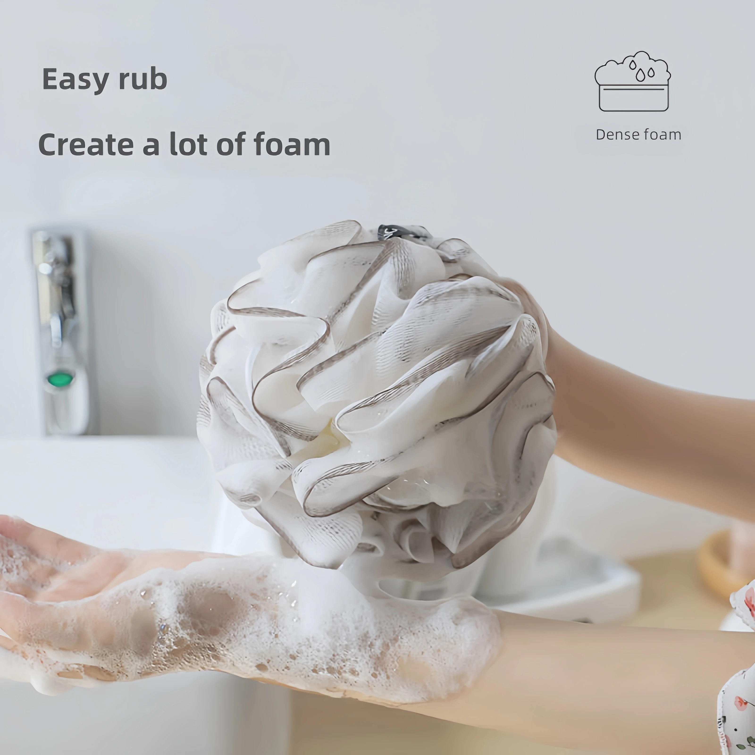 New Two-Tone Soft Mesh Shower Ball Bath Flower Body Cleanser Scrub Bath Ball Scrub Back Foam Mesh Bathroom Supplies