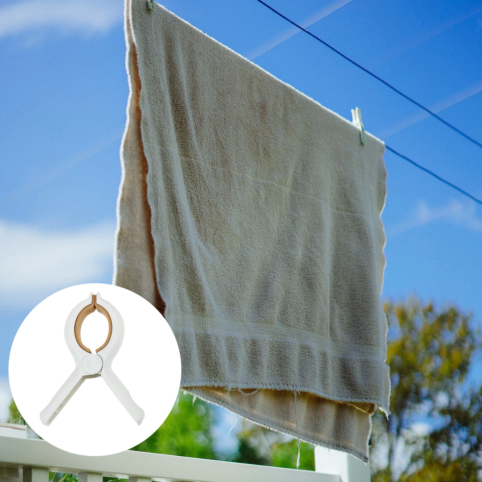 

4pcs Windproof Quilt Clips Thickened Plastic Lightweight Non Home Towel Clothespins for Chairs Beach Travel Khaki