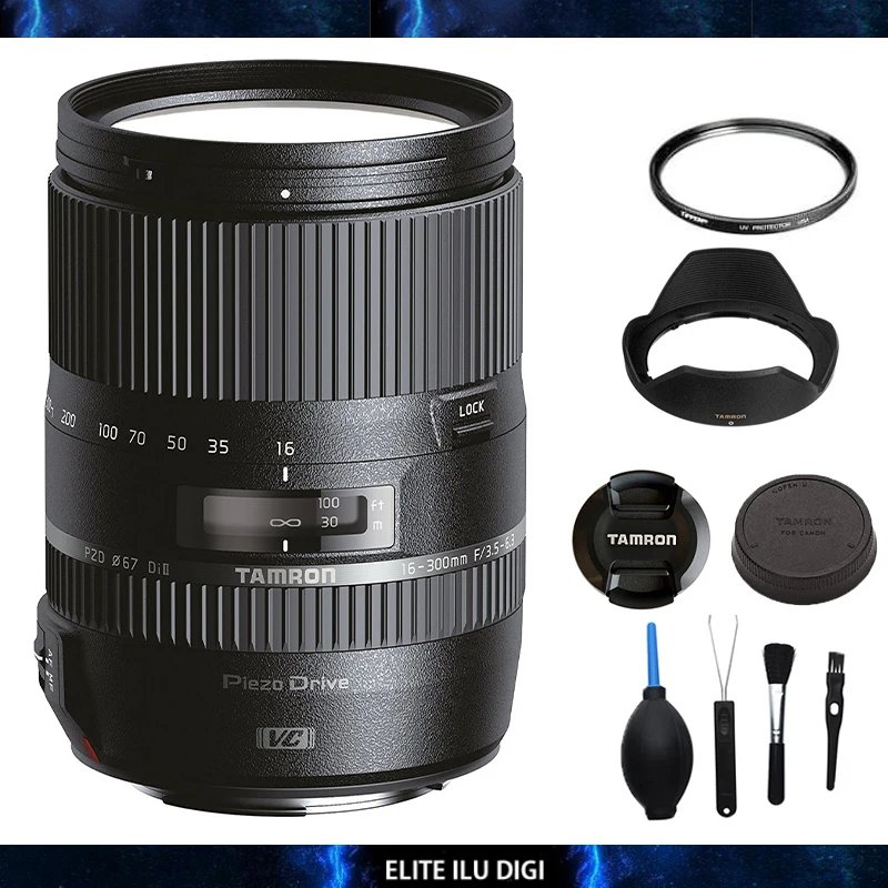 Tamron 16-300mm f/3.5-6.3 Di II VC PZD Macro Lens for Canon Camera (Model B016)