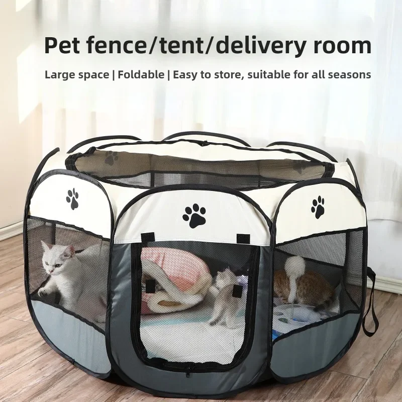 Cat Delivery Room Cat Nest Pet Pen Tent During Pregnancy The Dog's Nest The Octagonal Cage Tent Four Season Universal Foldable