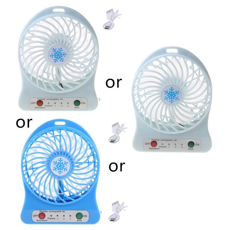 Fan Mini Table USB Rechargeable Durable Desk Fans with 3 Speeds