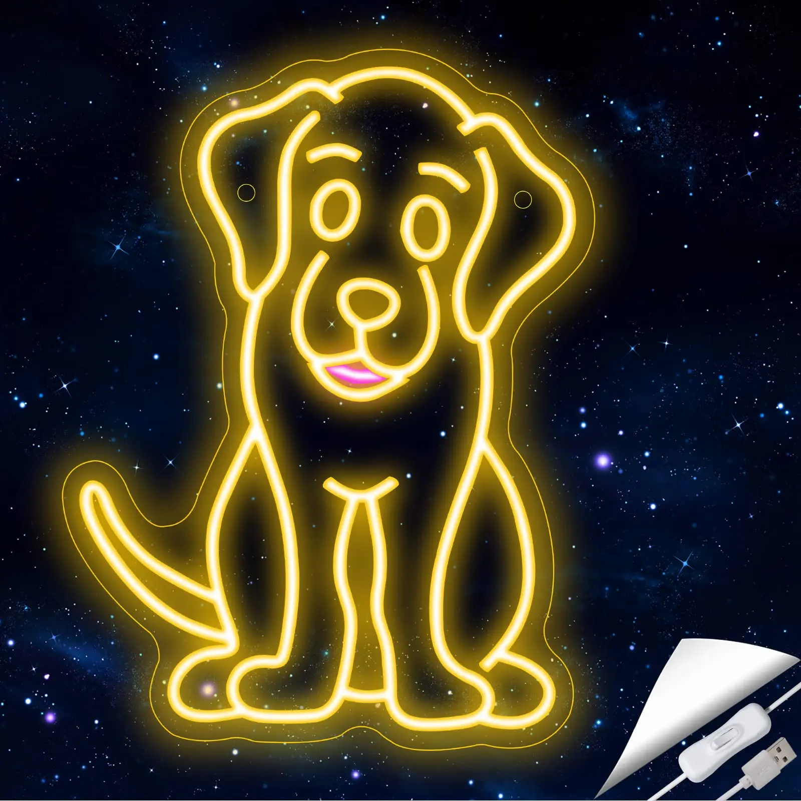 

Dog Neon Sign for Wall Decor Puppy Party Decoration Dog Birthday Party Supplies Neon Lights for Bedroom USB Powered LED Signs