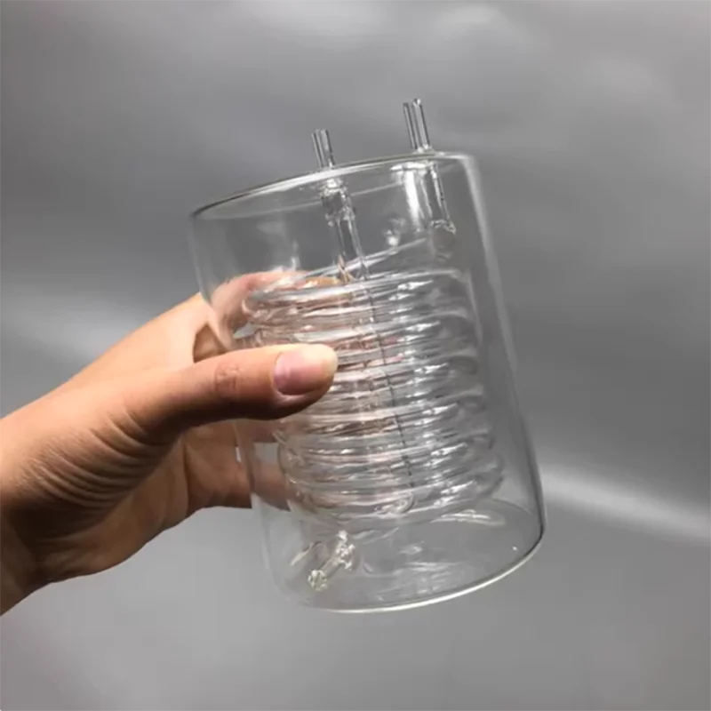 

Snake condenser glass snake tube diameter 100 mm inner spiral diameter 12 total 6 turns interface 6mm