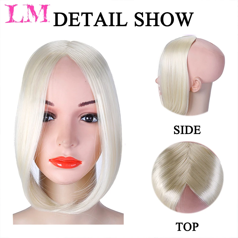 LM Fringe Clip In Hair Bangs Hairpiece Clip In Hair Extensions Heat Resistant Synthetic Fake Bangs Hair Piece Hair Pad/Bangs