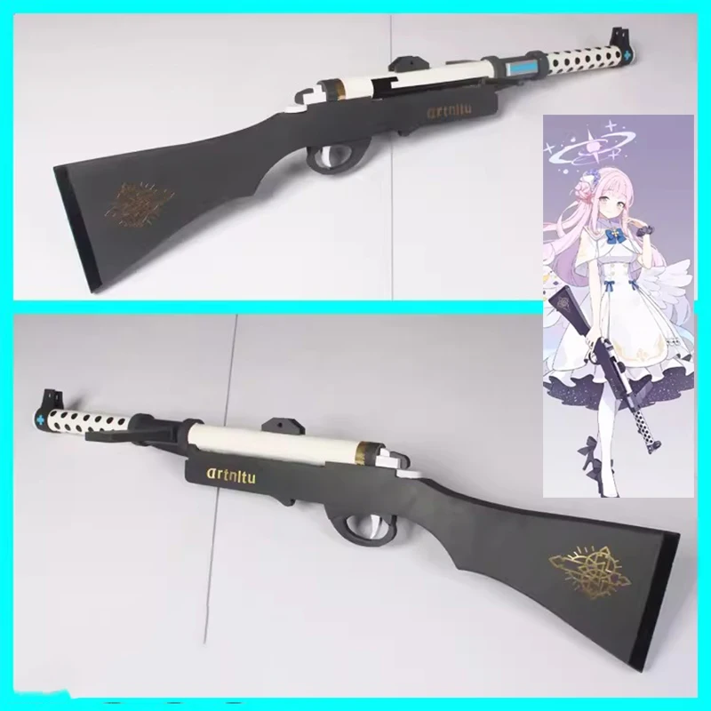 

90CM Game Blue Archive Misono Mika Cosplay Gun Weapon Prop Women Halloween Party Carnival Role Play Wing Long Pink Wig Hair