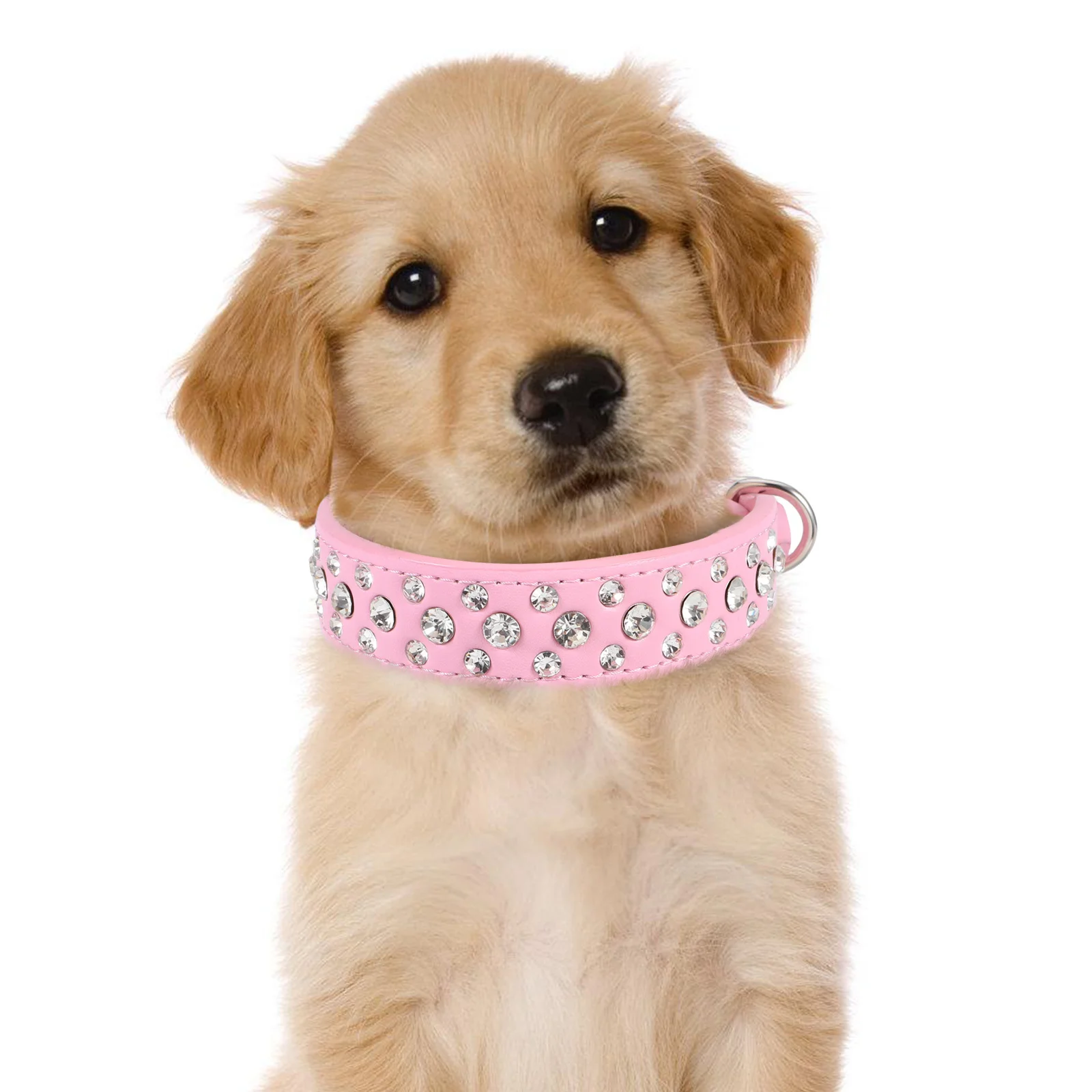 

Rhinestone Dog Collar Adjustable Crystal Glitter Pet Puppy Collar Small Medium Female Dogs Cats L Bling Sparkly