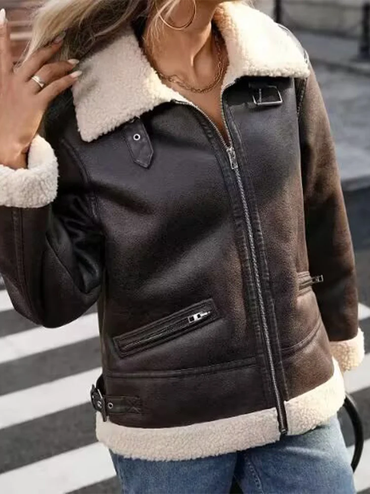Women's clothing fashionable plush thick warm loose faux fur coat European and American style 2025 winter new